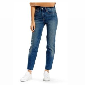 Levi’s High Rise Wedgie Raw Hem Ankle Cut Jeans